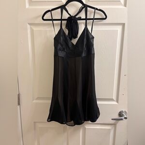 stunning mini black halter cocktail dress BCBGmaxazria size 4